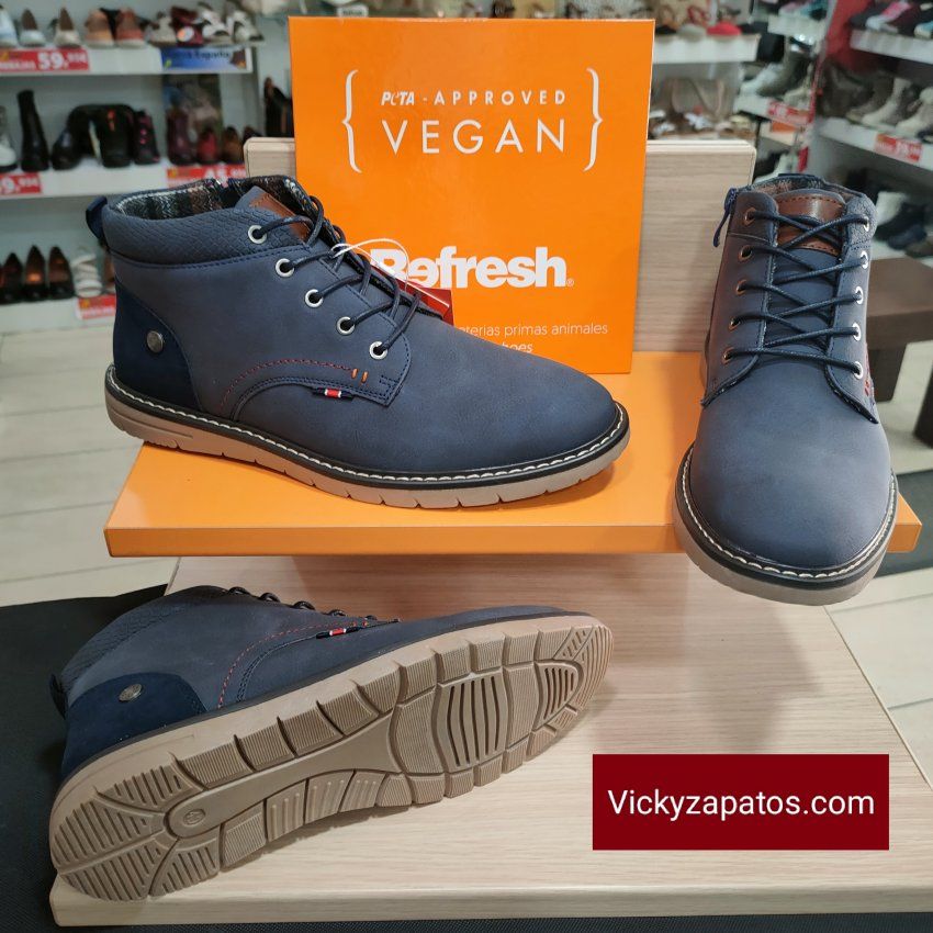 Botín Casual Vegano con Cordón y Cremallera Nueva Temporada Otoño 23 REFRESH 17140