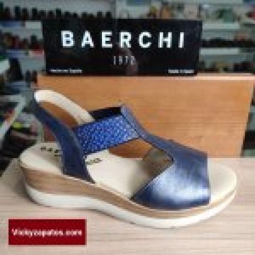 Sandalia de Piel con Elástico Ajustable BAERCHI WOMAN 40202 Hecho en España