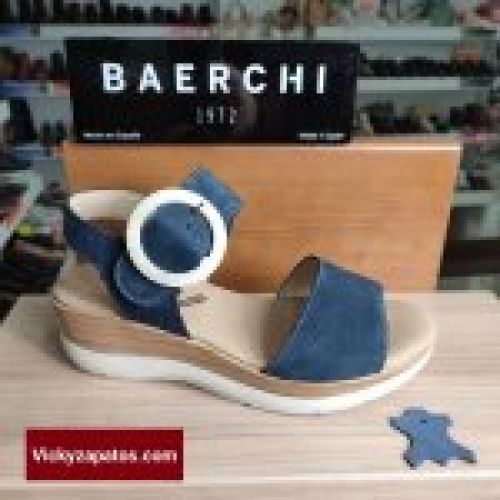 Sandalia de Piel con Velcro Ajustable BAERCHI WOMAN 40200 Hecho en España