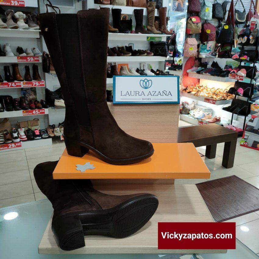 Bota de Vestir de Cremallera con Elástico de Piel Afelpada LAURA AZAÑA LA26916 Hechas en España Moda y Confort Coslada