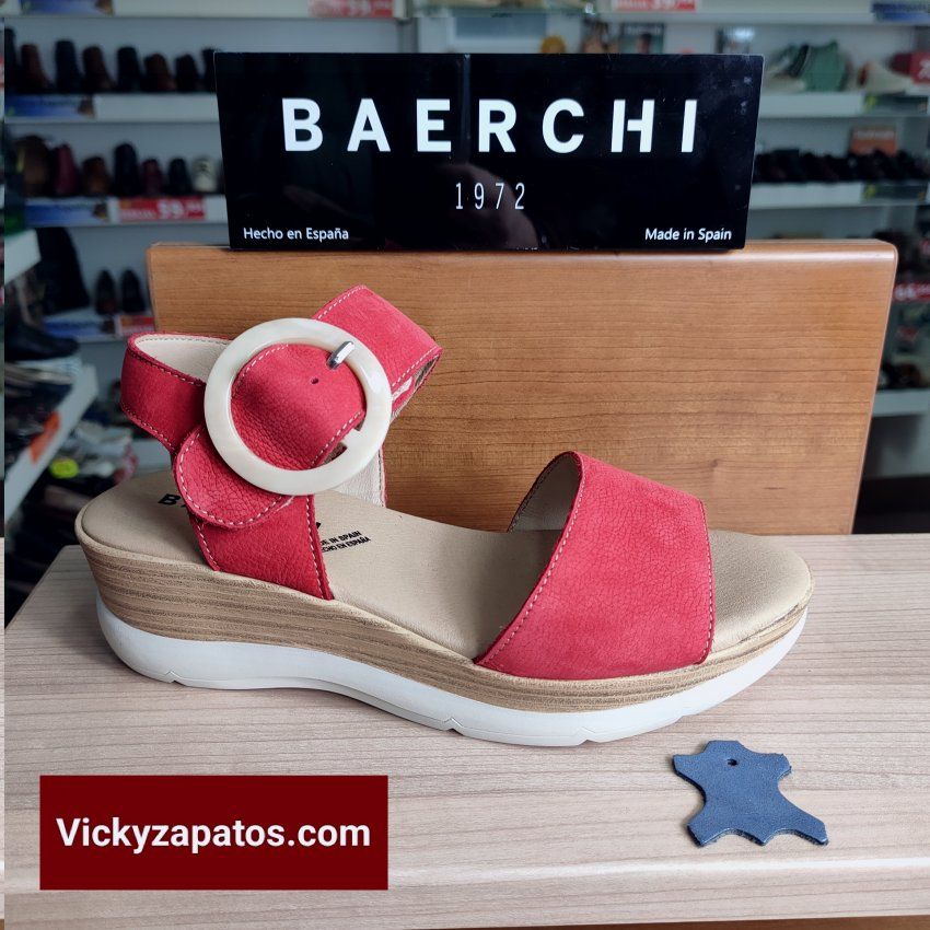 Sandalia de Piel con Velcro Ajustable BAERCHI WOMAN 40200 Hecho en España