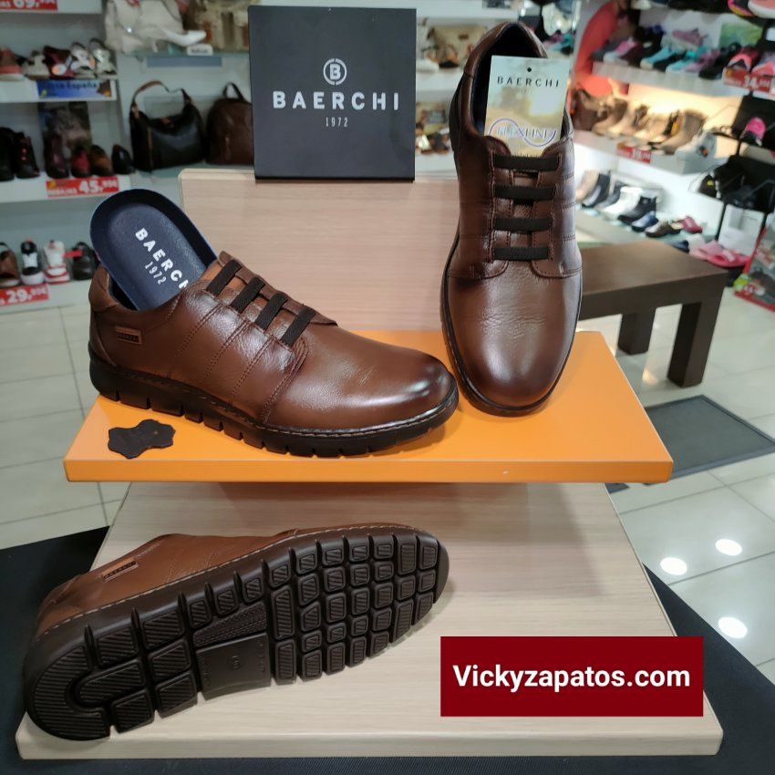 Zapato Casual con Cordón Elástico en Piel BAERCHI 5312 SORIA Otoño Invierno 23 Hecho en España Coslada