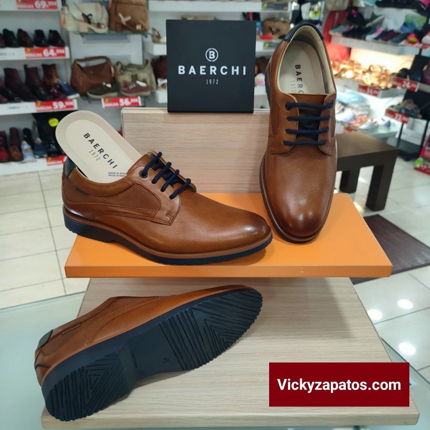 Zapato Cordón en Piel BAERCHI 5450 HECHOS EN ESPAÑA Calidad y Confort Primavera 24