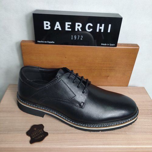 Zapato de Vestir Hombre BAERCHI 5850 Piel Cuero y Negro con Cordones Zapato de Vestir Hombre BAERCHI 5850 Piel Cuero y Negro con Cordones