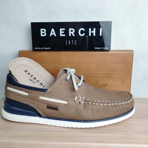 Zapato Náutico de Piel Napa Taupe BAERCHI 3100 – Hechos en España Zapato Náutico de Piel Napa Taupe BAERCHI 3100 – Hechos en España
