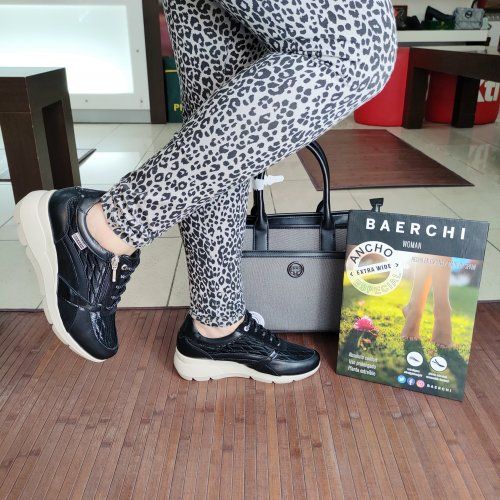 Deportivo BAERCHI 32600 LOLA Anchos Especiales Negro Y Burdeos en Piel Combi con Cuña Hechos en España | VICKYZAPATOS Deportivo BAERCHI 32600 LOLA Anchos Especiales Negro Y Burdeos en Piel Combi con Cuña Hechos en España | VICKYZAPATOS
