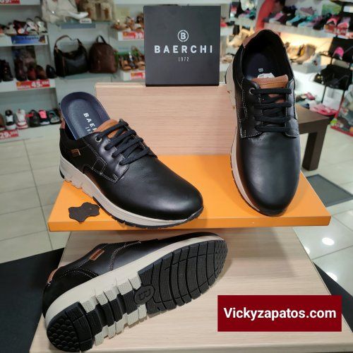 Zapato Casual con Cordón en Piel BAERCHI 7401 Otoño Invierno 24 Hecho en España